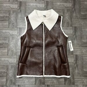 No Boundaries Brown Women’s Faux Fur Shearling Vest Size S/M
